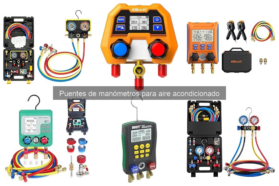 Comparativa de puentes de manómetros para aire acondicionado