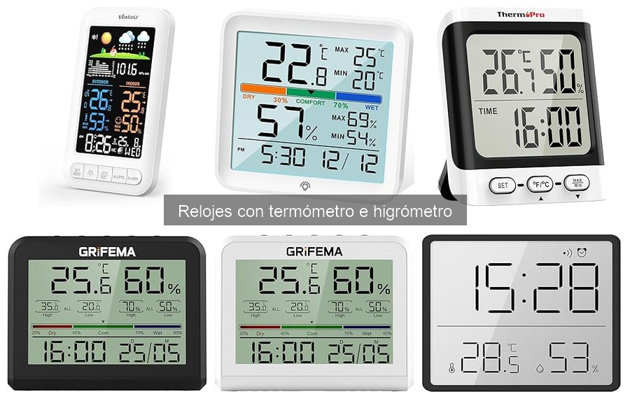 Mejores relojes con termómetro e higrómetro para interiores