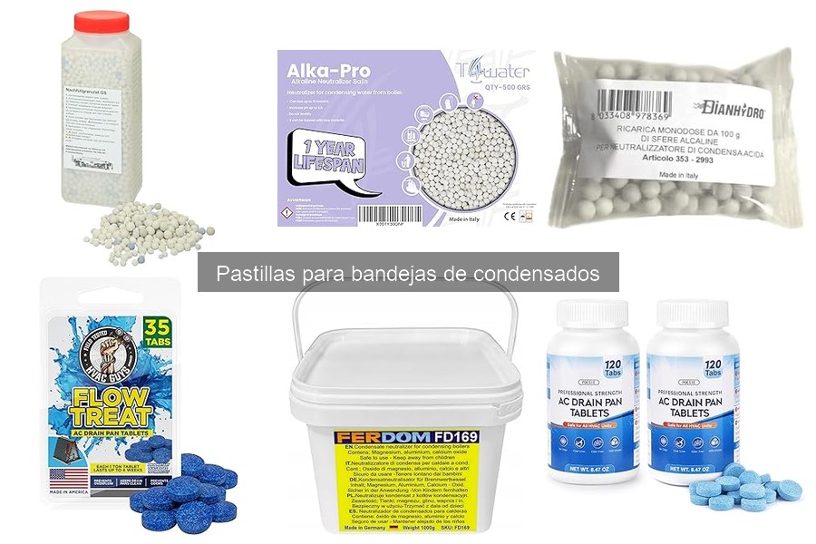 Tipos de pastillas para bandejas de condensados: comparación y características