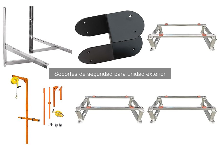 Tipos de soportes de seguridad para unidades exteriores de aire acondicionado