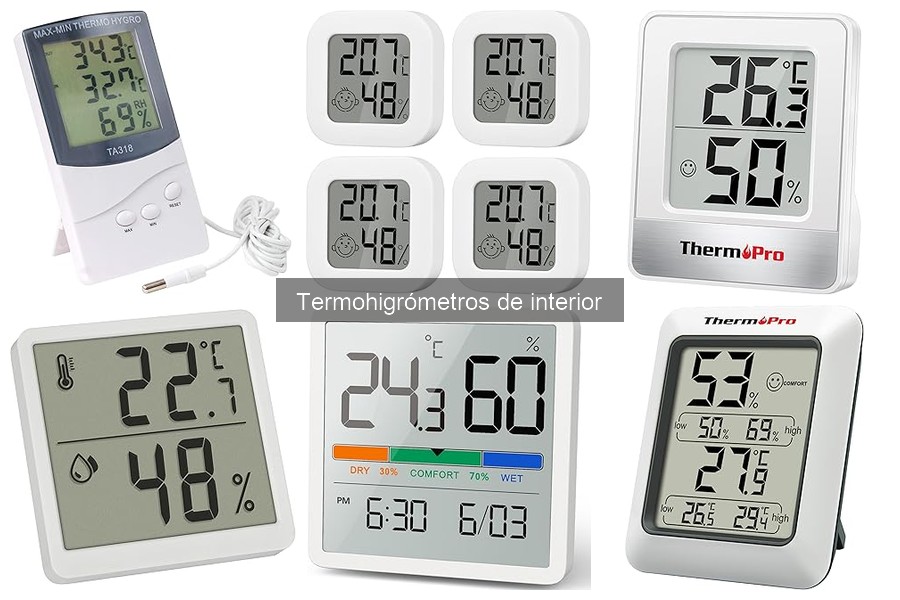 Tipos de termohigrómetros y sus características esenciales